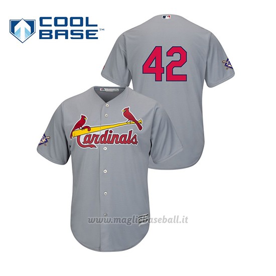 Maglia Baseball Uomo St. Louis Cardinals 2019 Jackie Robinson Day Cool Base Grigio